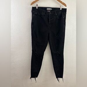 Torrid black distressed high-rise skinny ankle jeans size 14R